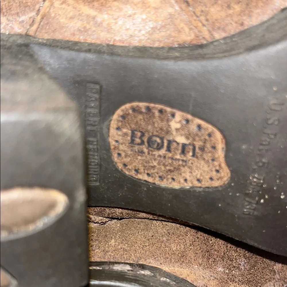 Suede leather mid calf riding boots Born Shaylee - Picture 10 of 10